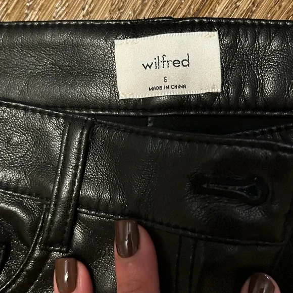 WILFRED Faux Leather Black Pant 6 - Picture 4 of 15